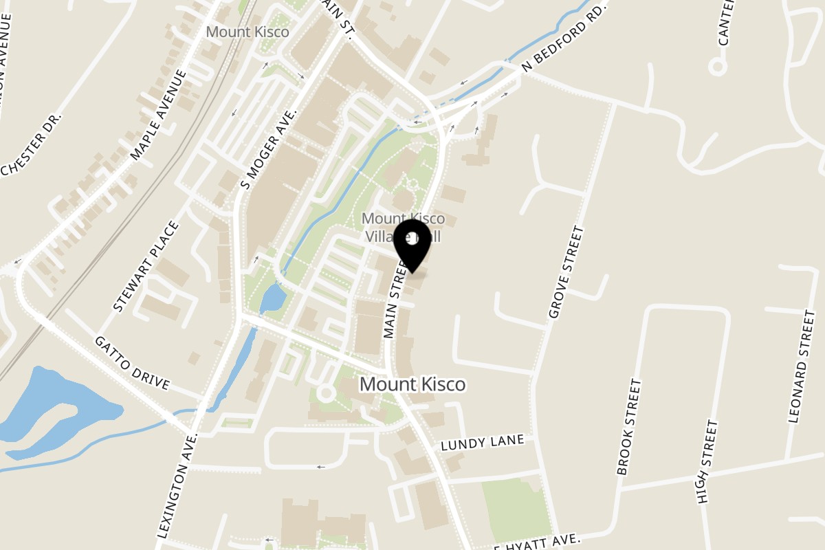 Map showing the location of Azteca Mexican Restaurant on 125 E Main St in Mt Kisco